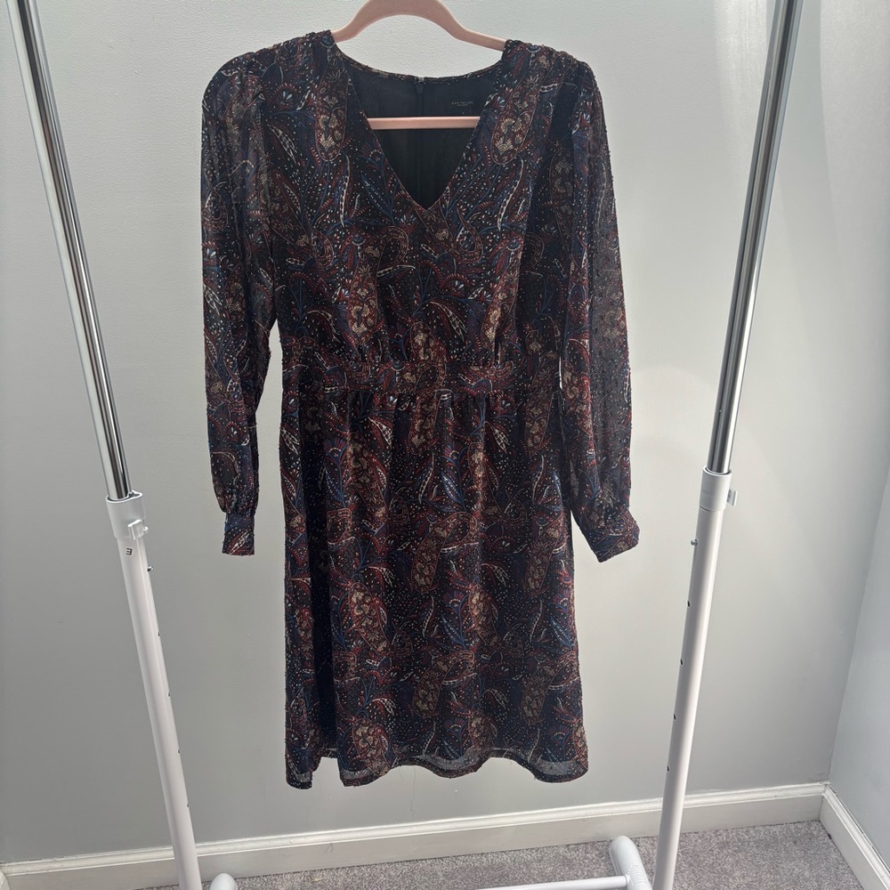 Ann Taylor Factory Metallic Paisley Dress